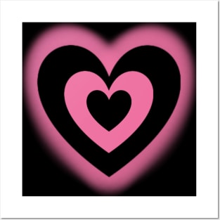 The pink heart x the black heart . Love symbol Posters and Art